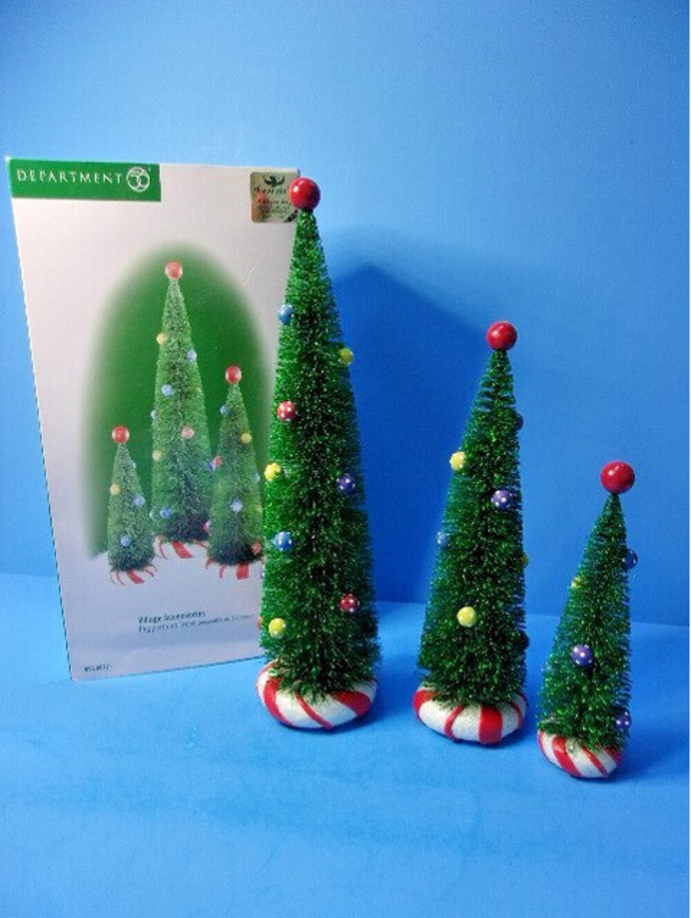 Dept 56 PEPPERMINT TREES Set of 3 Christmas Village Accessories #56721 Retired